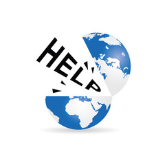 globe with help illustration