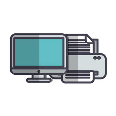 computer and printer icon