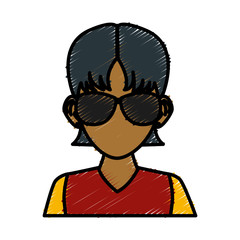 Young man with sunglasses cartoon icon vector illustration graphic design