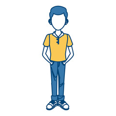 Young man cartoon icon vector illustration graphic design