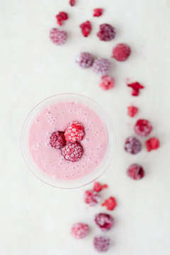 Healthy raspberry smoothie