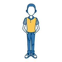 Young man cartoon icon vector illustration graphic design