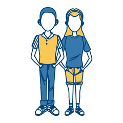 Young couple cartoon icon vector illustration graphic design