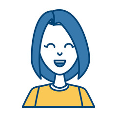 Young woman cartoon icon vector illustration graphic design