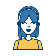 Young woman cartoon icon vector illustration graphic design