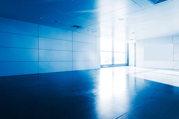interior view of modern building,blue toned,china.