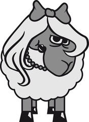 weiblich frau girl mädchen hübsch schön sauer böse wütend frustriert verärgert beleidigt lamm baby lustig klein süß niedlich comic cartoon schaf ziege wolle bauer bock müde cool