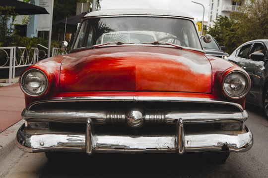 Red 1950's Era Classic Car