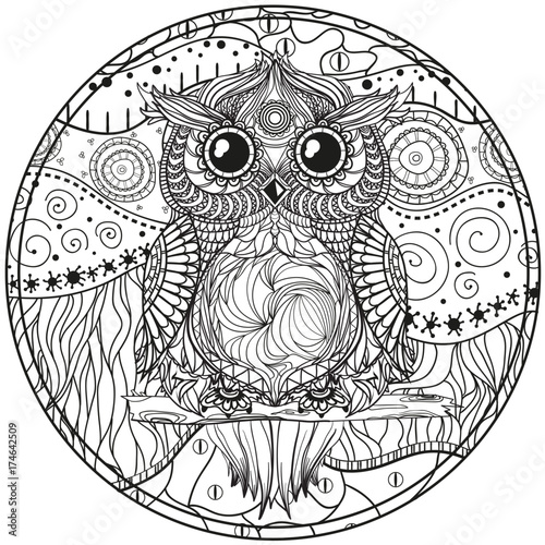Half Moon And Star With Abstract Patterns On Isolation Background Design For Spiritual Relaxation