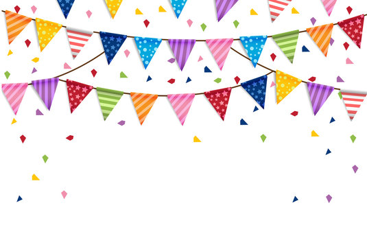 Party happy new year Flags Background Vector © panitialapon