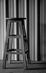 wood chair black and white