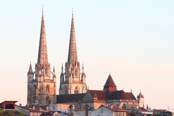 Obraz premium cathedral of bayonne at sunrise