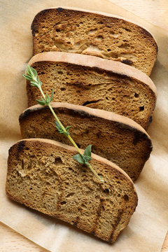 Slices of whole grain bread 