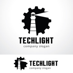 Tech Light Logo Template Design Vector, Emblem, Design Concept, Creative Symbol, Icon