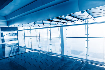 interior view of modern building,blue toned,china.
