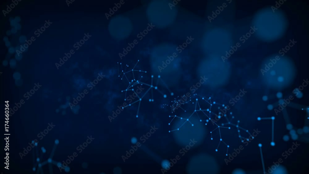 Poster abstract dark background dot circle with connection for futuristic network cyber connect concept wit