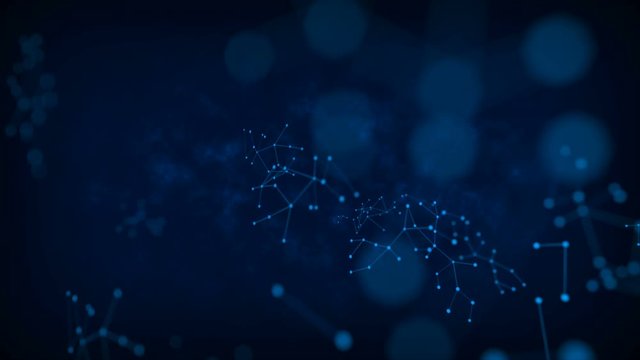 Abstract dark background Dot circle with connection for futuristic network  cyber connect concept with grain fractal noise processed
 - Powered by Adobe