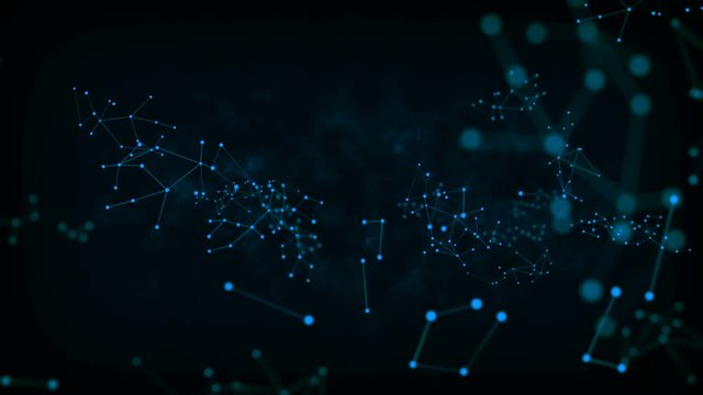 Abstract dark background Dot circle with connection for futuristic network  cyber connect concept with grain fractal noise processed
