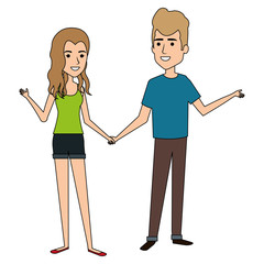 young couple standing avatars