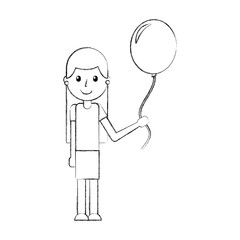 school happy girl holding balloon celebration teacher day