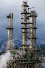 Oil Refinery Plant in Burnaby, Vancouver, British Columbia, Canada.