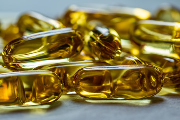 Fish oil supplement, medical and health concept