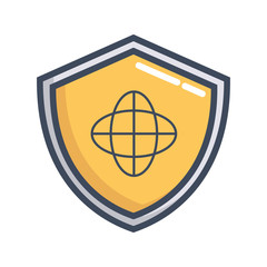 shield icon over white background vector illustration