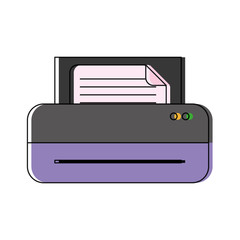 printer machine icon over white background vector illustration