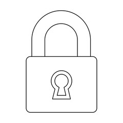 padlock icon over white background vector illustration