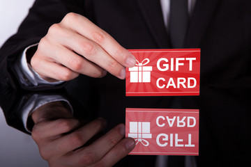 Businessman Holding Blank Visiting Card