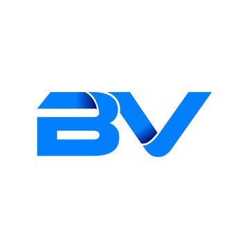 bv logo initial logo vector modern blue fold style
