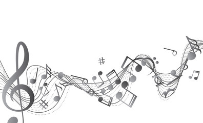 Notenschlüssel Noten Musik. Abstract musical background with notes. Music design.