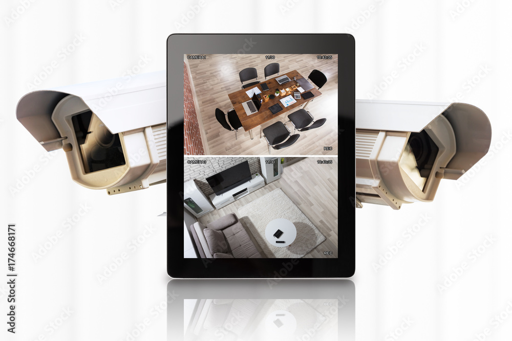 Aufkleber digital tablet showing home automation system
