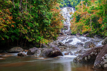 Waterfall in forest on mountain,Phraiwan  awaterfall,Phatthalung Province,Thailand