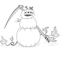 Halloween pumpkin illustration set isolated.