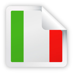 Italy Flag Vector Square Corner Paper Icon