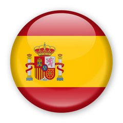 Obraz premium Spain Flag Vector Round Icon