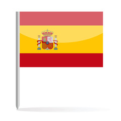 Spain Flag Pin Vector Icon