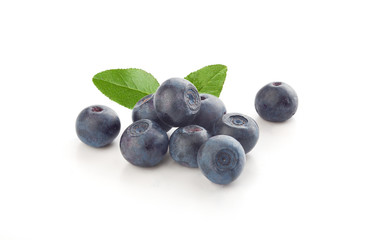 Blueberries and leaves