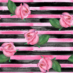 Horizontal striped roses texture