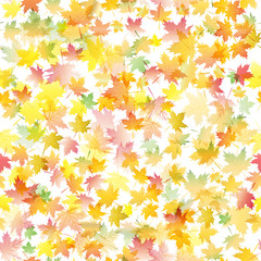 Seamless pattern with autumn maple leaves. Abstract background, vector illustration