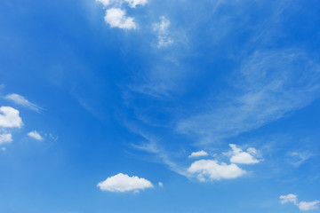 Blue sky background with white fluffy clouds