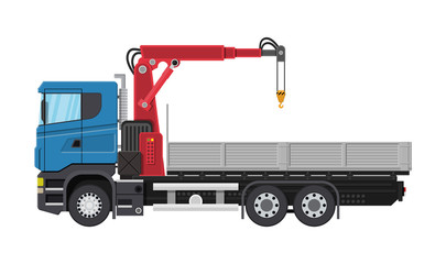 Truck with crane and platform