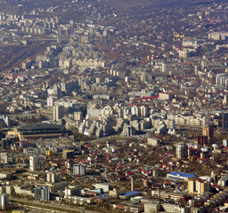 Fototapeta premium Iasi city seen from airplane. Romania