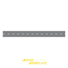 Template straight road on a white background. Flat vector illustration EPS 10