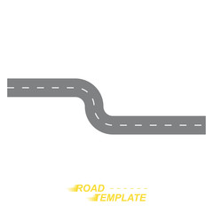 Fototapeta premium A winding road template on a white background. Flat vector illustration EPS 10