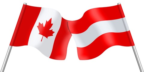Flags. Canada and Austria