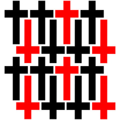 Red and black crosses, pattern