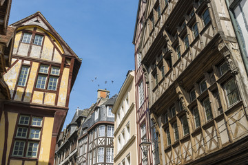 Façades des maisons médiévales de Rouen