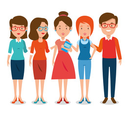 Fototapeta premium group of teachers cartoon